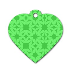 Green Magenta Wallpaper Seamless Pattern Dog Tag Heart (one Side) by Mariart