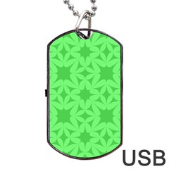 Green Magenta Wallpaper Seamless Pattern Dog Tag Usb Flash (two Sides) by Mariart