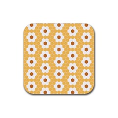 Hexagon Honeycomb Rubber Coaster (square)  by Mariart