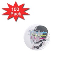 Illustration Skull Rainbow 1  Mini Magnets (100 Pack) 