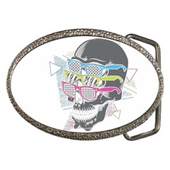 Illustration Skull Rainbow Belt Buckles by Mariart