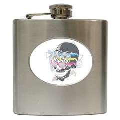 Illustration Skull Rainbow Hip Flask (6 Oz) by Mariart