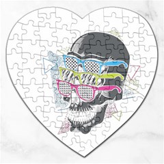 Illustration Skull Rainbow Jigsaw Puzzle (heart) by Mariart