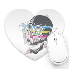 Illustration Skull Rainbow Heart Mousepads by Mariart