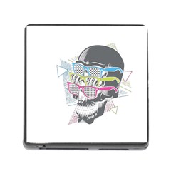 Illustration Skull Rainbow Memory Card Reader (square 5 Slot) by Mariart