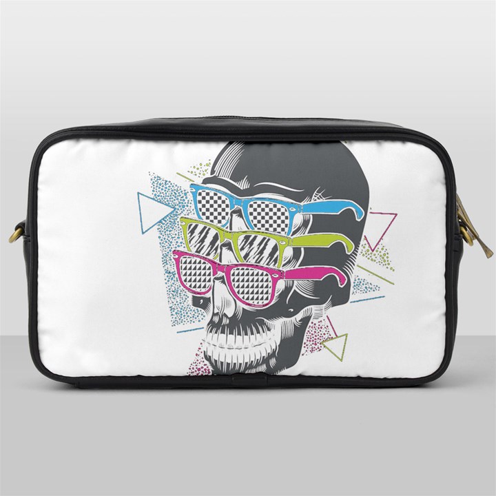 Illustration Skull Rainbow Toiletries Bag (One Side)