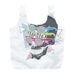 Illustration Skull Rainbow Full Print Recycle Bag (l) by Mariart