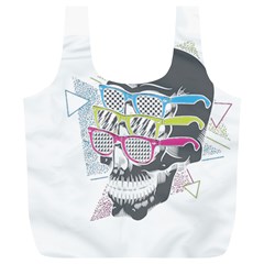 Illustration Skull Rainbow Full Print Recycle Bag (xl) by Mariart