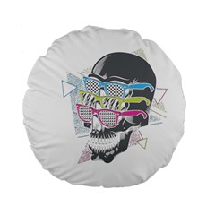 Illustration Skull Rainbow Standard 15  Premium Flano Round Cushions by Mariart