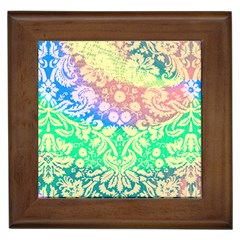 Hippie Fabric Background Tie Dye Framed Tiles by Mariart