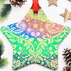 Hippie Fabric Background Tie Dye Ornament (star) by Mariart