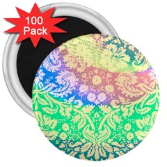 Hippie Fabric Background Tie Dye 3  Magnets (100 Pack)