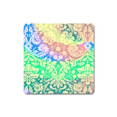 Hippie Fabric Background Tie Dye Square Magnet by Mariart