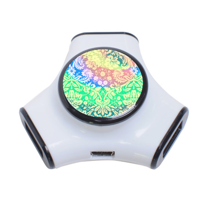 Hippie Fabric Background Tie Dye 3-Port USB Hub