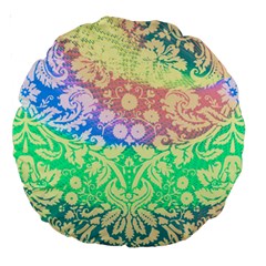 Hippie Fabric Background Tie Dye Large 18  Premium Round Cushions by Mariart