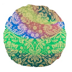 Hippie Fabric Background Tie Dye Large 18  Premium Flano Round Cushions by Mariart