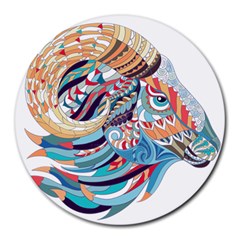 Goat Sheep Ethnic Round Mousepads by Mariart