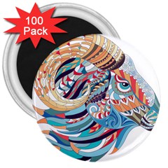 Goat Sheep Ethnic 3  Magnets (100 Pack)