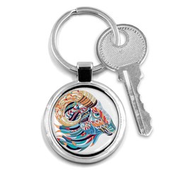 Goat Sheep Ethnic Key Chains (round)  by Mariart