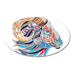 Goat Sheep Ethnic Oval Magnet by Mariart