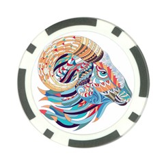 Goat Sheep Ethnic Poker Chip Card Guard by Mariart