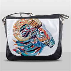 Goat Sheep Ethnic Messenger Bag by Mariart