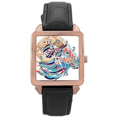 Goat Sheep Ethnic Rose Gold Leather Watch  by Mariart