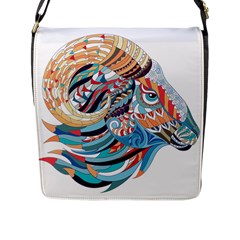 Goat Sheep Ethnic Flap Closure Messenger Bag (l) by Mariart