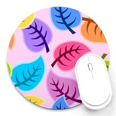 Leaves Background Beautiful Round Mousepads by Mariart