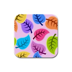 Leaves Background Beautiful Rubber Square Coaster (4 Pack)  by Mariart