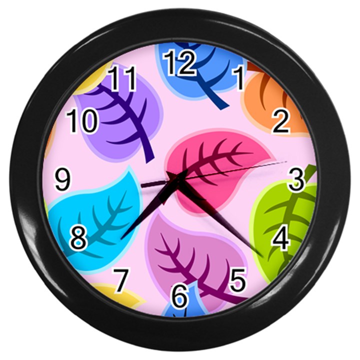 Leaves Background Beautiful Wall Clock (Black)