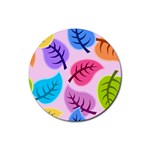 Leaves Background Beautiful Rubber Coaster (Round)  Front