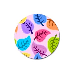 Leaves Background Beautiful Magnet 3  (round) by Mariart