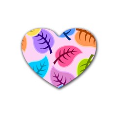 Leaves Background Beautiful Rubber Coaster (heart)  by Mariart