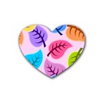 Leaves Background Beautiful Heart Coaster (4 pack)  Front