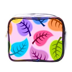 Leaves Background Beautiful Mini Toiletries Bag (one Side) by Mariart