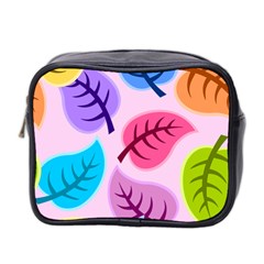 Leaves Background Beautiful Mini Toiletries Bag (two Sides) by Mariart