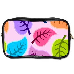 Leaves Background Beautiful Toiletries Bag (one Side) by Mariart