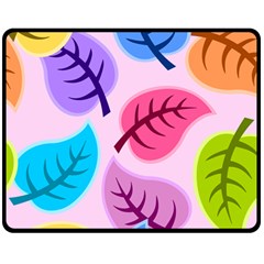 Leaves Background Beautiful Double Sided Fleece Blanket (medium)  by Mariart