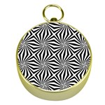 Line Stripe Pattern Gold Compasses Front