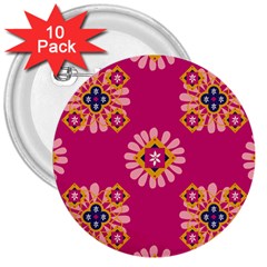 Morroco Tile Traditional 3  Buttons (10 Pack) 