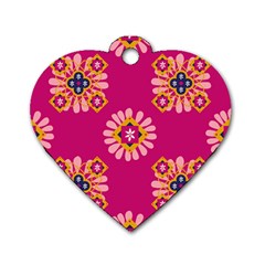 Morroco Tile Traditional Dog Tag Heart (one Side) by Mariart