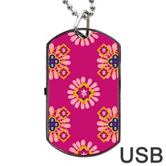 Morroco Tile Traditional Dog Tag Usb Flash (two Sides) by Mariart