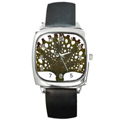 Leaf Tree Square Metal Watch by Mariart