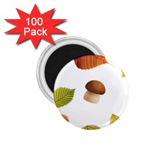 Leaves Mushrooms 1 75  Magnets (100 Pack)  by Mariart