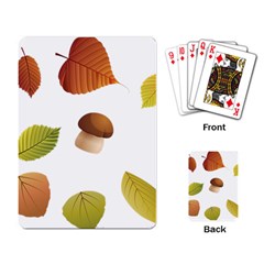 Leaves Mushrooms Playing Cards Single Design by Mariart