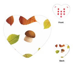 Leaves Mushrooms Playing Cards (heart) by Mariart