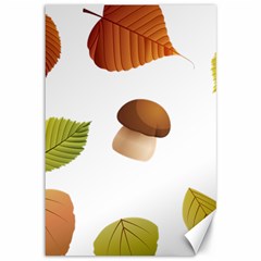 Leaves Mushrooms Canvas 12  X 18  by Mariart