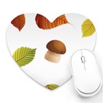 Leaves Mushrooms Heart Mousepads Front