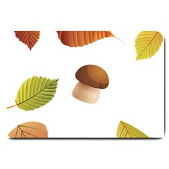 Leaves Mushrooms Large Doormat  by Mariart